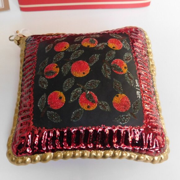 Lot of 3 Glass Pillow Ornaments by Ornaments to Remember Purple and Red NIB - Picture 2 of 13